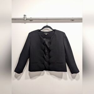 Ann Taylor Black Scallop Blazer Size 2